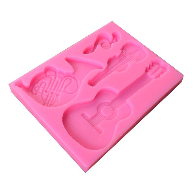 Cetakan Resin Epoksi Bentuk Alat Musik Gitar Biola Untuk Liontin Gantungan Kunci