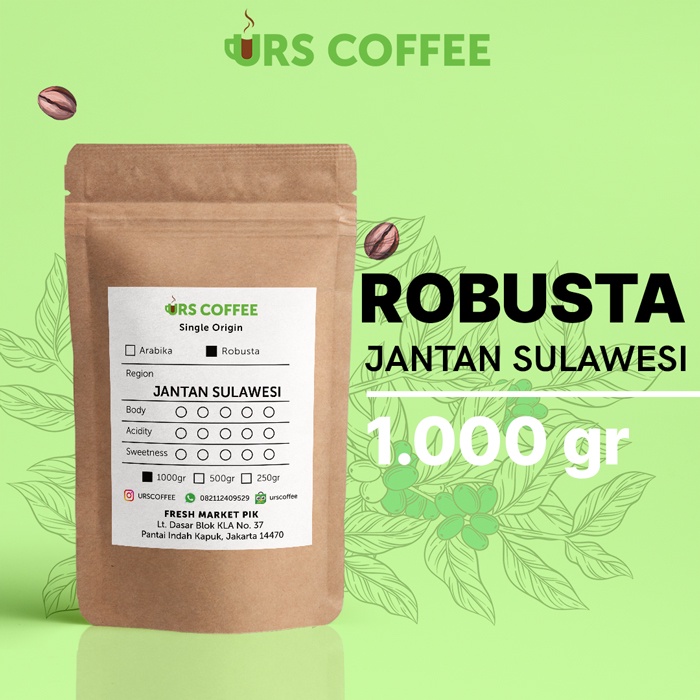 

Kopi Robusta Peaberry Sulawesi 1000 gr