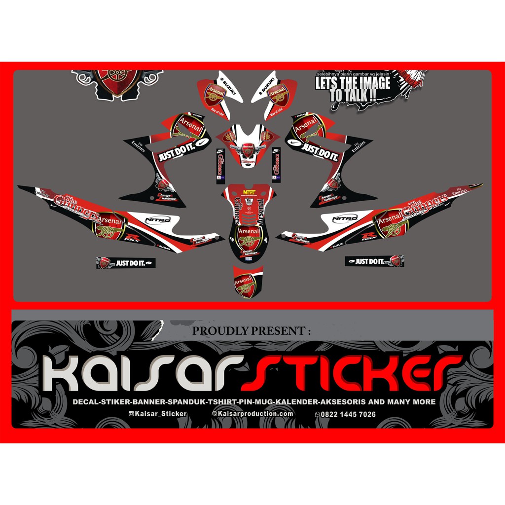 Decal Sticker Motor Full Body Stiker Suzuki Satria Fu 2012 ARSENAL