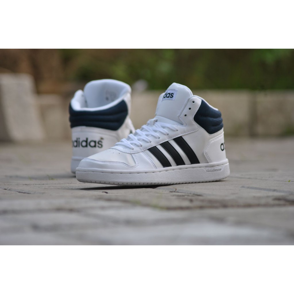 ADIDAS NEO HOOPS VS MID WHITE LIST BLACK ORIGINAL BNWB