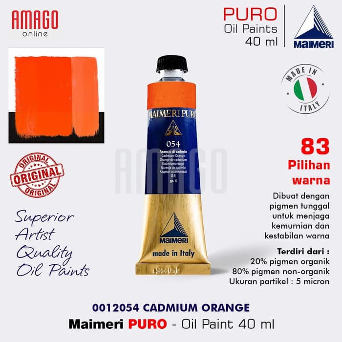 MAIMERI PURO - OIL PAINT - CADMIUM ORANGE - 40ML - M0012054