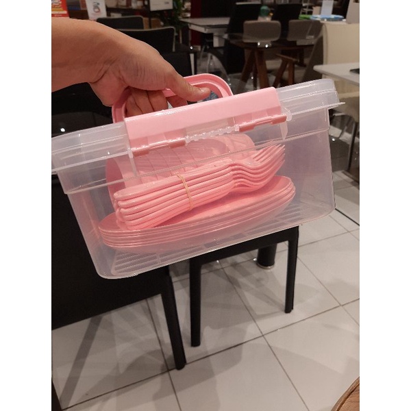 traveling set piring pink