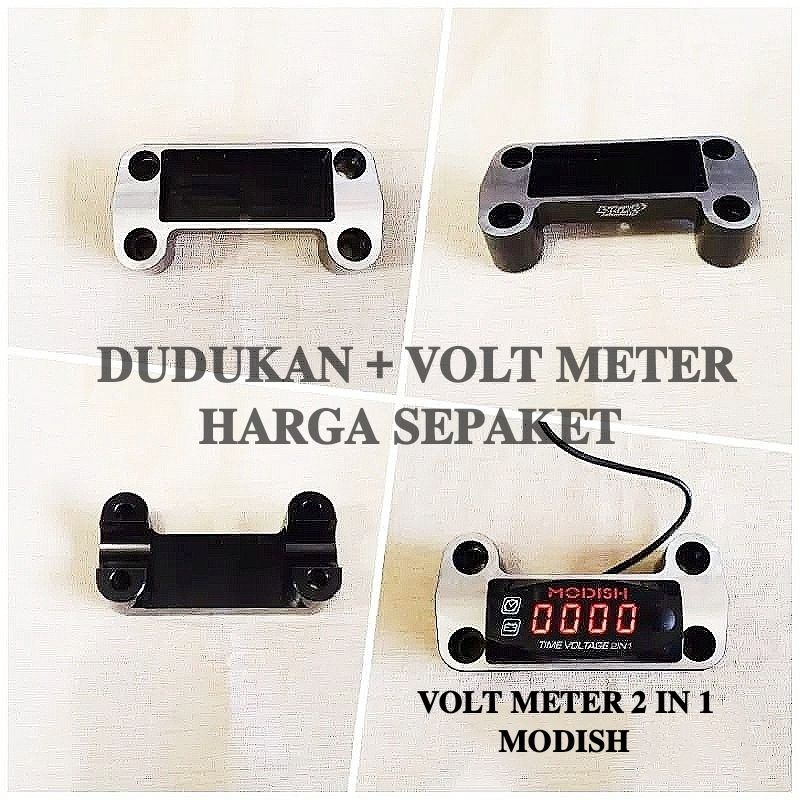 DUDUKAN VOLT METER RAISER STANG RX KING, VIXION,XABRE / COVER STANG VOLTMETER-Dudukan + Volt meter
