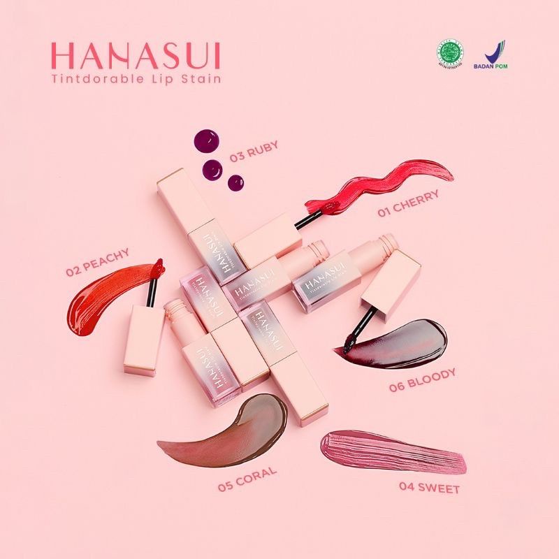Jual HANASUI TINTDORABLE LIP STAIN (LIPTINT HANASUI) 100 ORIGINAL BPOM