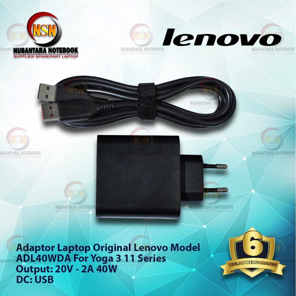 Adaptor Charger Original Lenovo Yoga 3 11 Series 20V-2A 40W USB