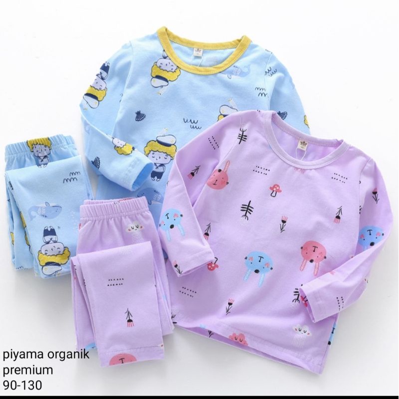 Piama organik anak perempuan 7-10 tahun