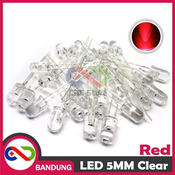 10PCS LED F5 5MM SUPER BRIGHT RED MERAH CLEAR