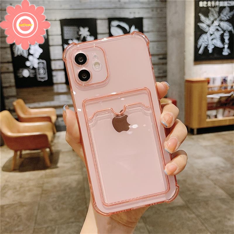 Casing Soft Case Armor Mewah Dengan Slot Kartu Untuk Iphone 6 / 7 / 8 + / 12 / 11 Pro Max / Xr / Xs Max / X