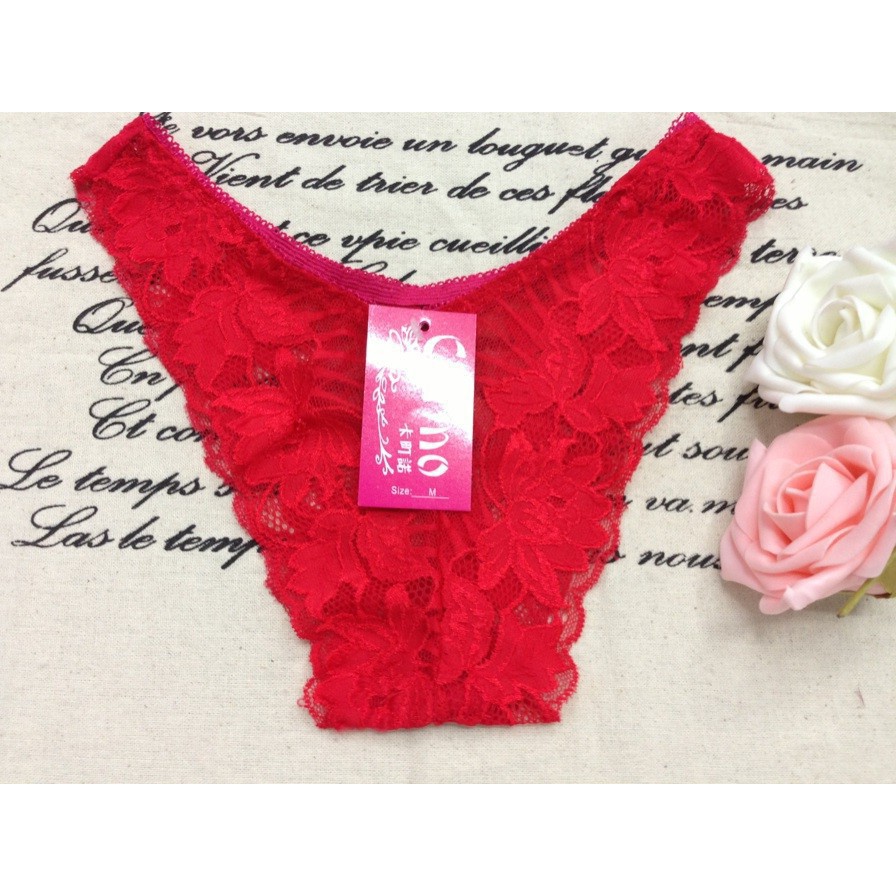 IMPORT Underwear Panties Lace Celana Dalam Renda Thong Gstring CD Merah