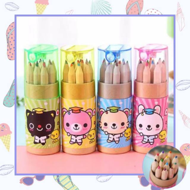 

PW001 PENCIL COLOR COLORING MEWARNAI PENSIL WARNA MINI + PERAUT SHARPENER 12 WARNA LEIDIS STATIONARY