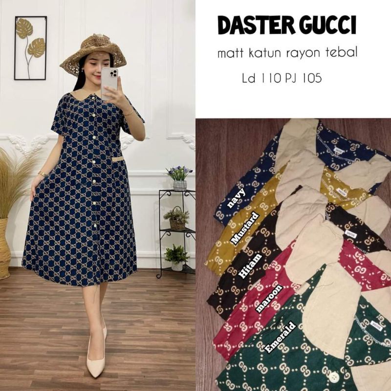 DASTER GUCCI MIDI DRESS MIDI GUCCI MIDI KEKINIAN DASTER RAYON