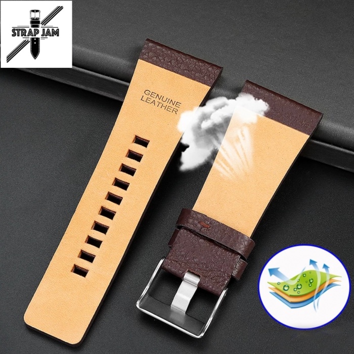 LCP Universal Strap 26mm 28mm - Tali Jam Tangan Umum Genuine Leather Lychee Kulit Plain