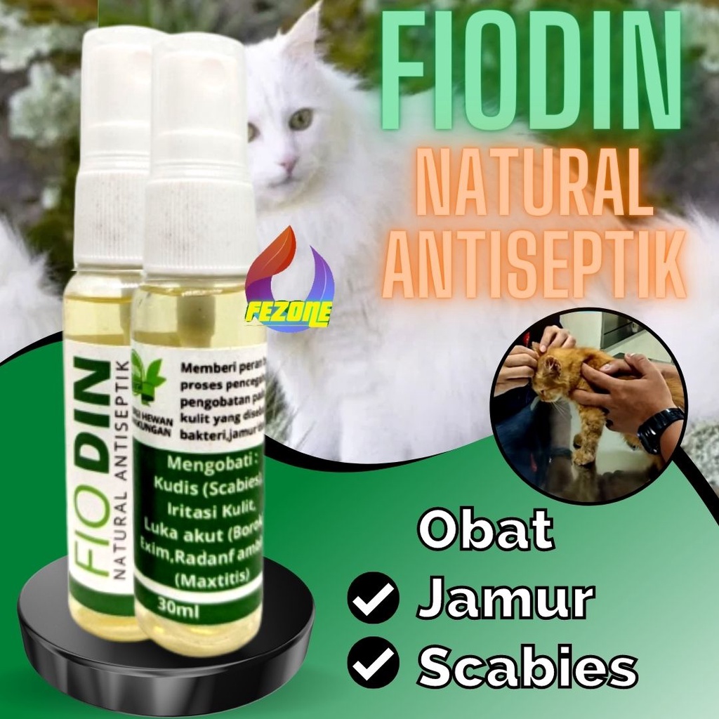 Spray Jamur Kucing Obat Jamur Scabies Kucing Fiodin Alami FEZONE