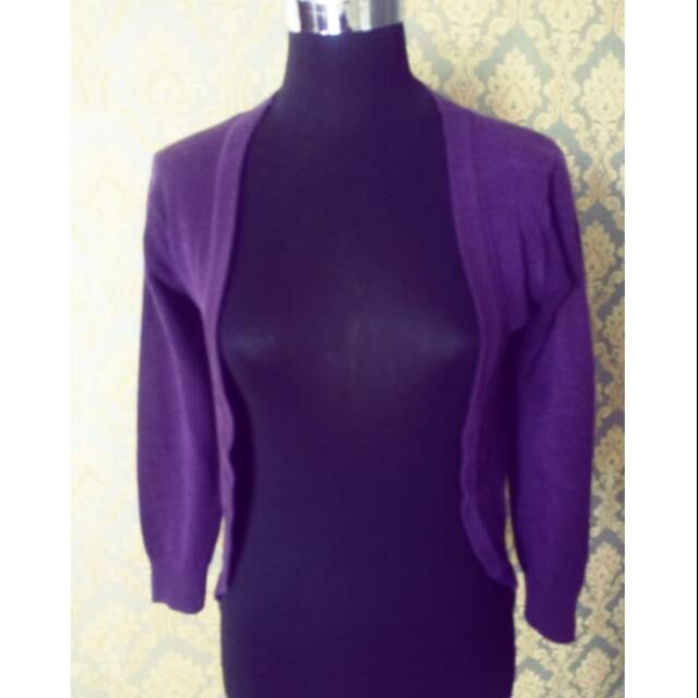 Atasan Wanita Cardigan Knitt Bolero Rajut Ungu