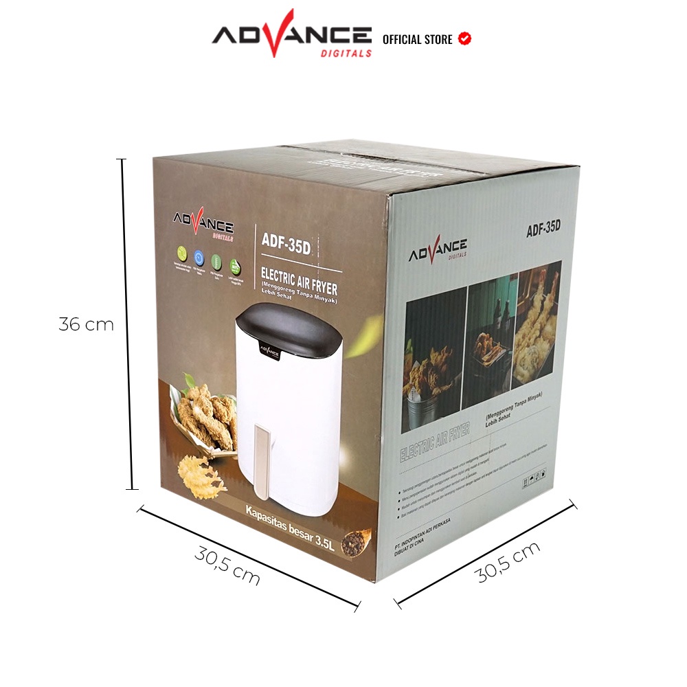 Air Fryer Advance ADF-35D Alat Penggorengan Tanpa Minyak Garansi Resmi Advance 1 Tahun