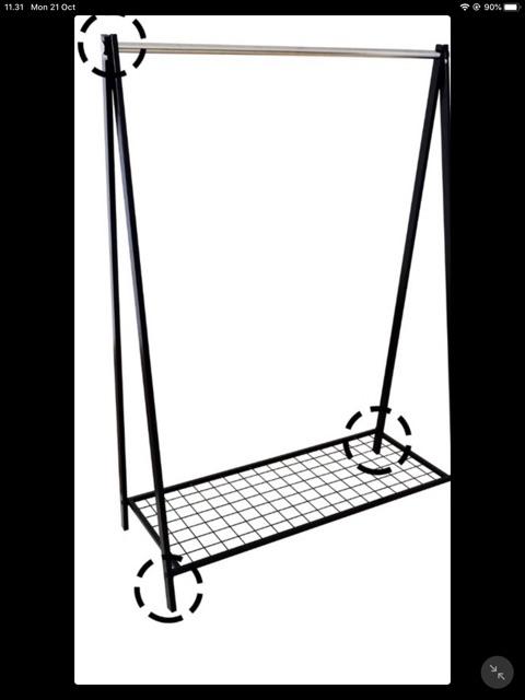 Gawang Baju Bazar Single + Wm T.145 Hitam Anddisplay Gantungan Model Ikea