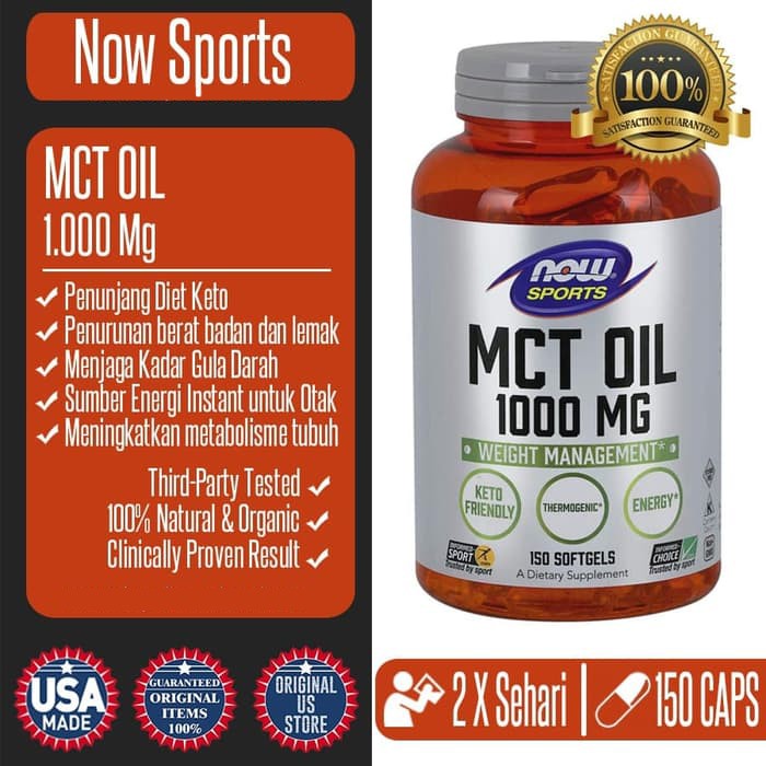 Suplemen Now sports MCT Oil 1000mg - Penunjang Diet Keto