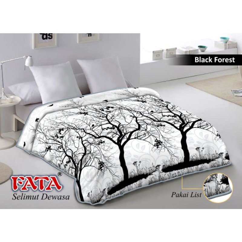 SELIMUT BULU HALUS ( FATA ) SELIMUT DEWASA SIZE JUMBO UKURAN 200X200 CM-Black forest