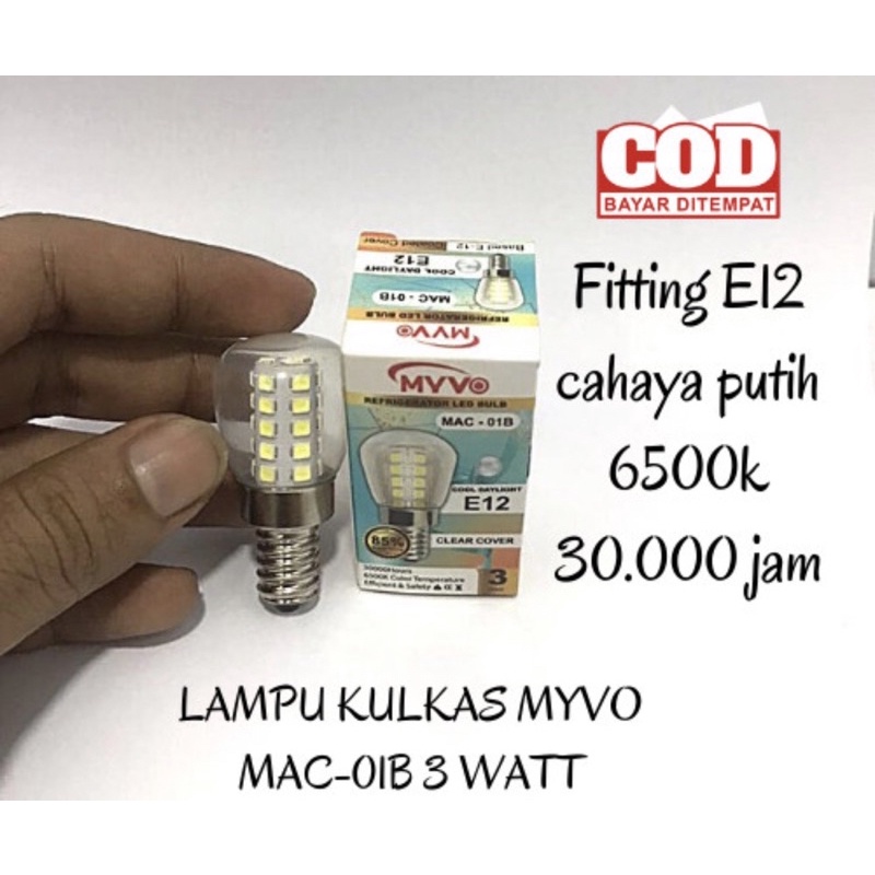 Lampu led kulkas 3 watt myvo putih - Bohlam kulkas - myvo kulkas 3 watt