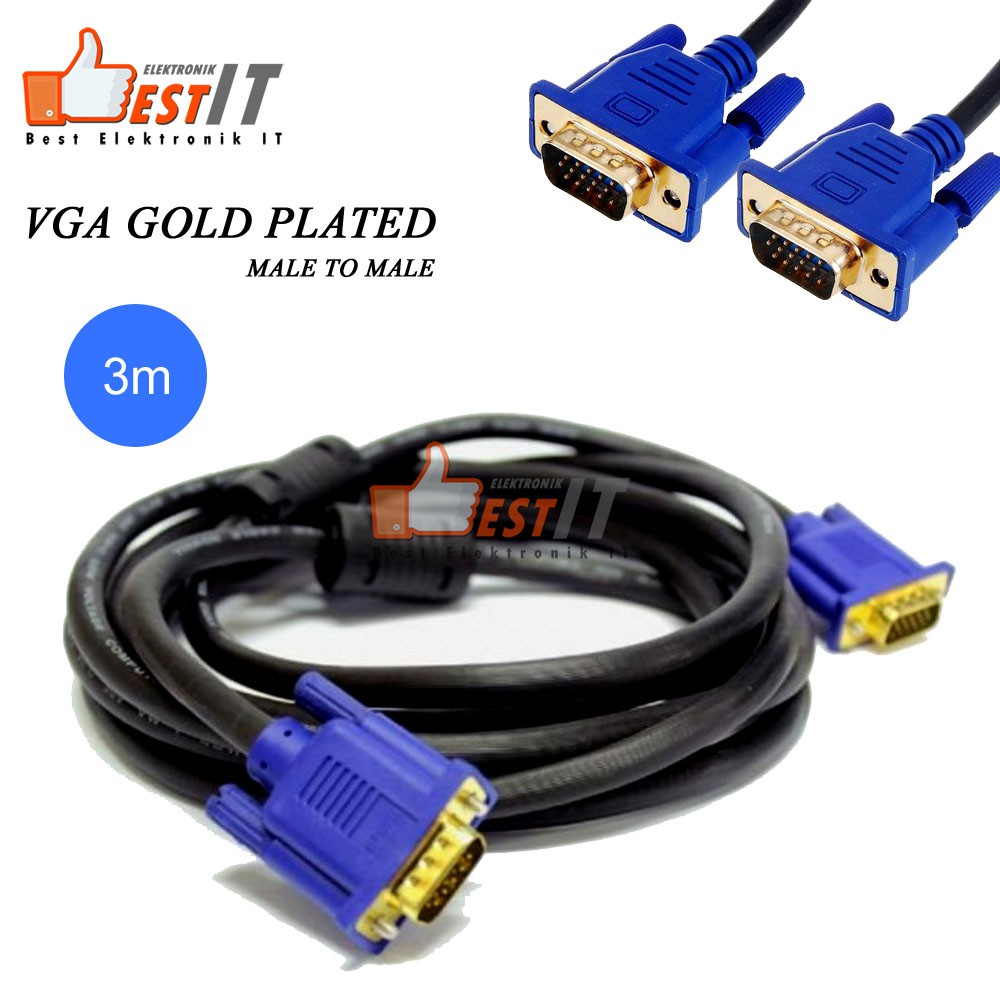 Kabel VGA Panjang 3 meter Gold Plated NYK