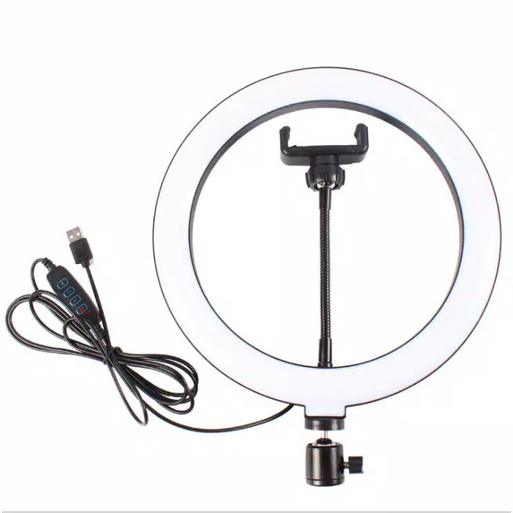 (COD MAKASSAR) Ringlight Ring Light 26cm + Tripod 2M meter - Lampu Makeup - Lampu Selfie - Lampu Vlog Tiktok Videographer Youtuber