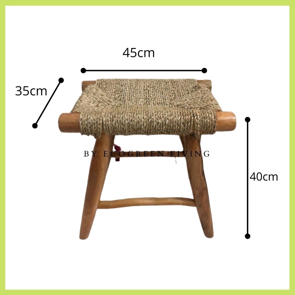 [NEW PRODUCT] Recta Stool Seagrass / kursi / bangku Kotak Anyaman Enceng gondok / Stool Seagrass Rectangle Aesthetic