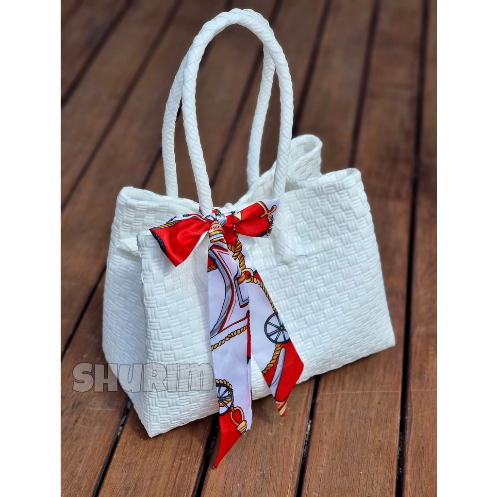 Angela bag/tas anyaman plastik Bali/tas belanja/tote bag/jali/size S