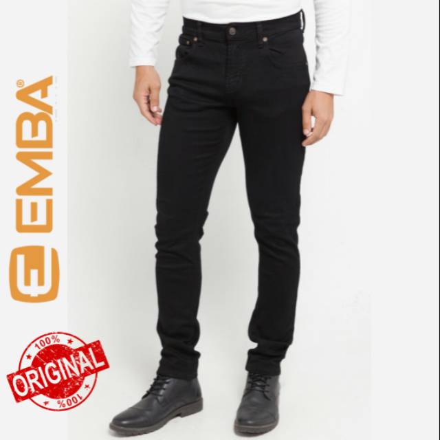 𝐄𝐌𝐁𝐀 EMBA JEANS SLIMFIT HITAM DAN BIRU ORIGINAL / CELANA PRIA /  SLIM FIT