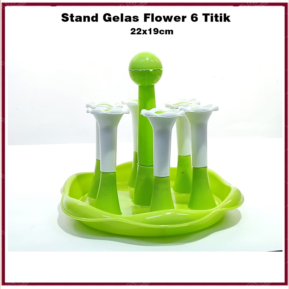 Stand Gelas Flower 6 Titik