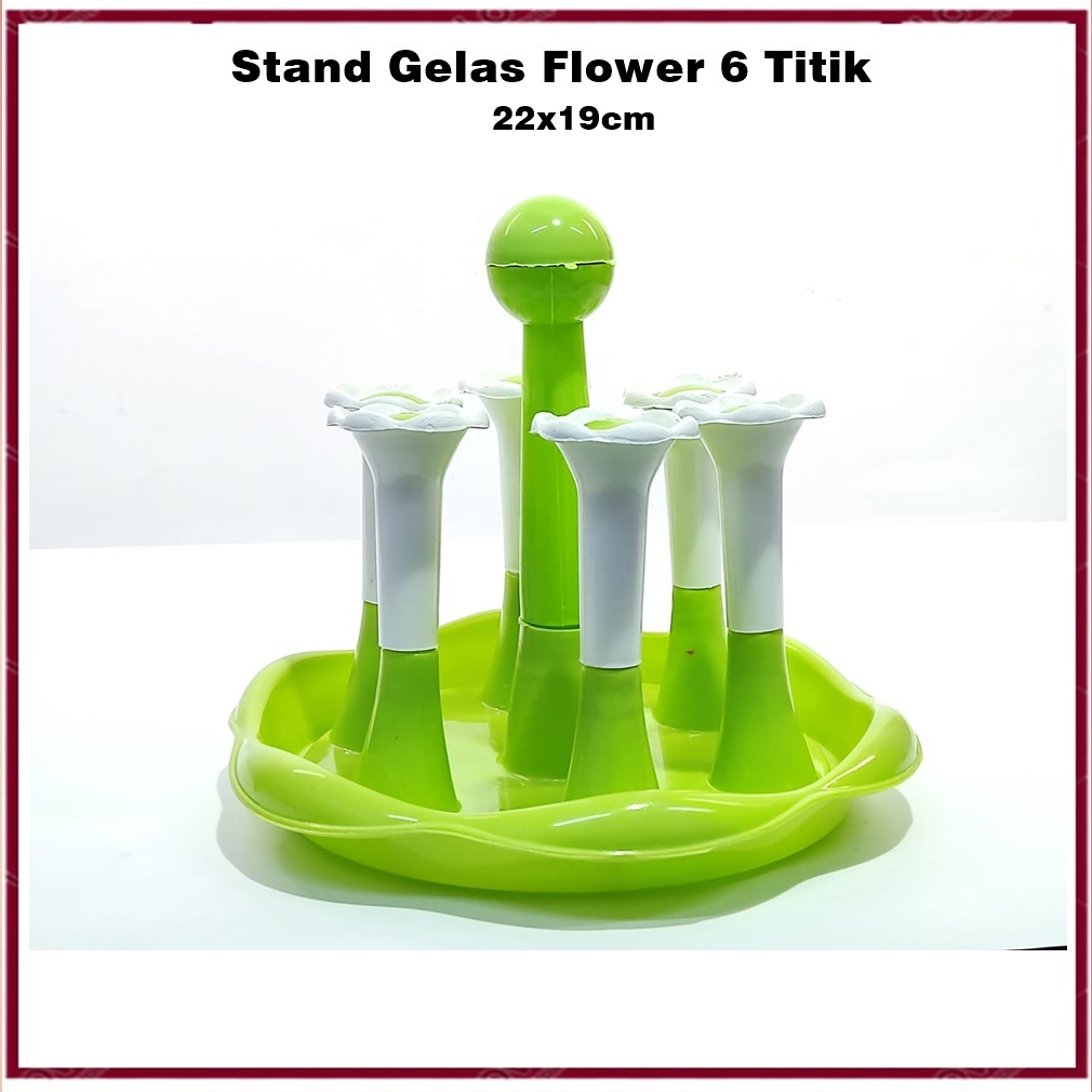 Stand Gelas Flower 6 Titik