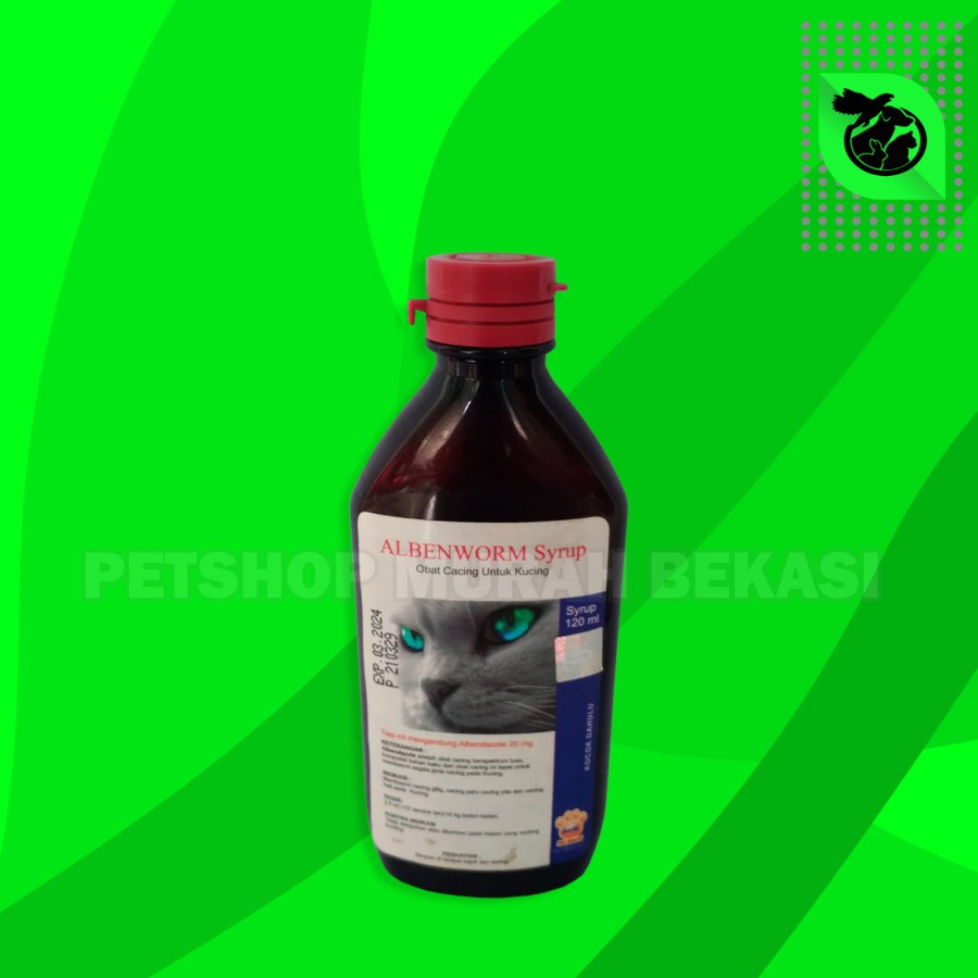 Albenworm Cat Obat Cacing Kucing Syrup Sirup Cair 120 Ml