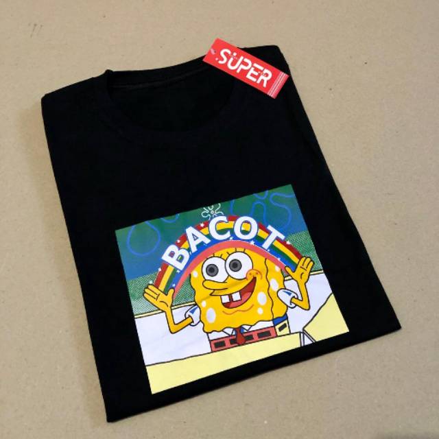KAOS BACOT SPONGEBOB LENGAN PENDEK TERBARU