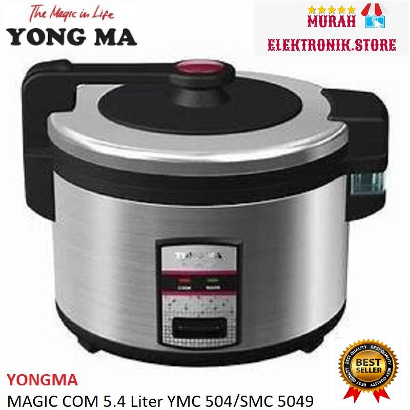 YONGMA MAGIC COM 5,4 Liter YMC 504/SMC 5049 STAINLESS STEEL ANTI LENGKET JUMBO SILVER