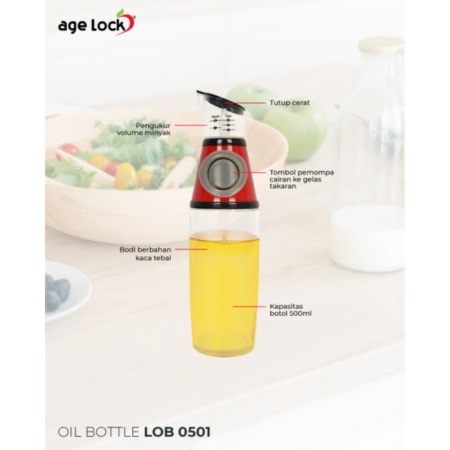 oil bottle AGE LOCK LOB 0501 - botol minyak takaran - botol cuka kecap dll