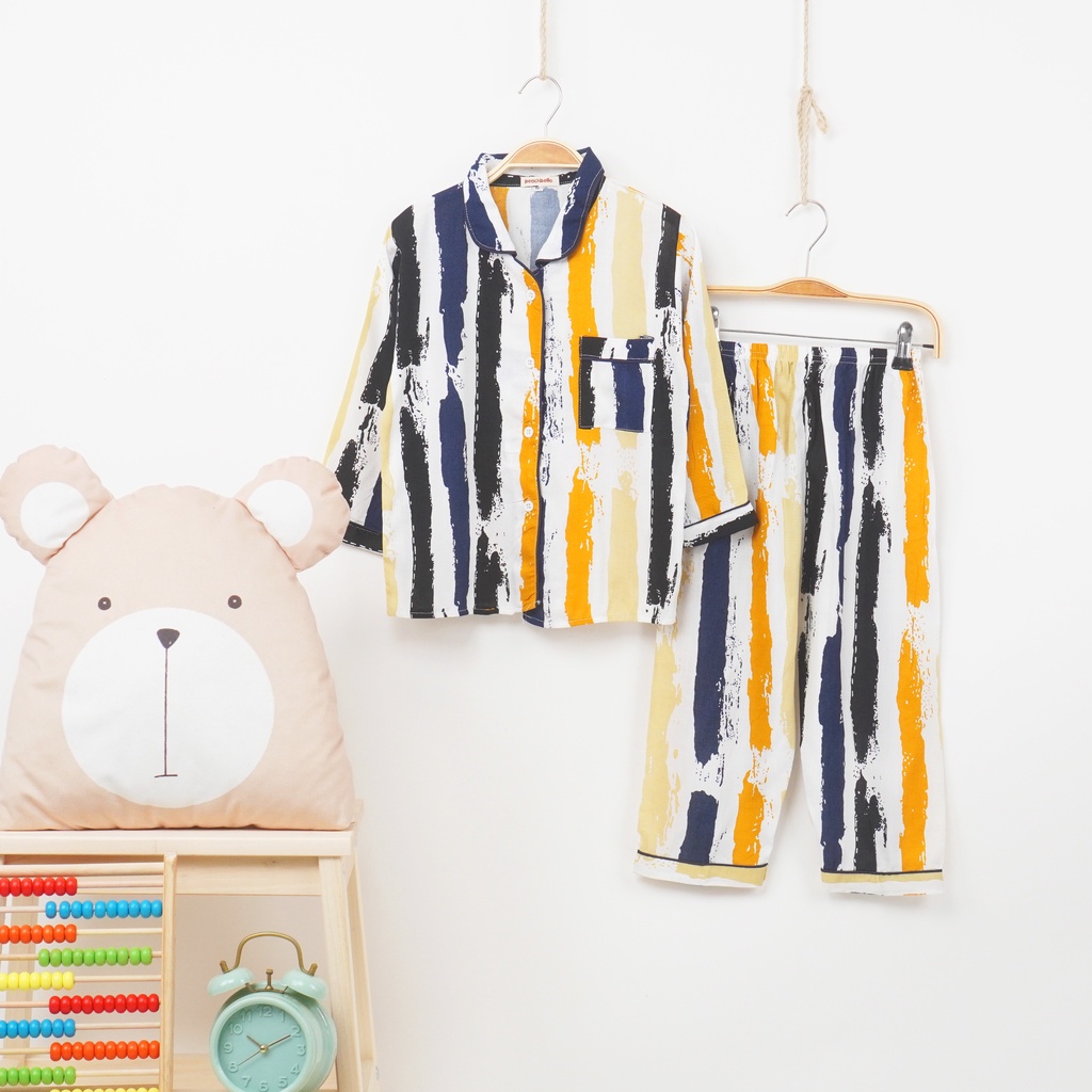 35 Pakaian Baju Setelan Piyama Piama Pajamas Anak Anak Laki Laki dan Perempuan Lengan Panjang Umur 1