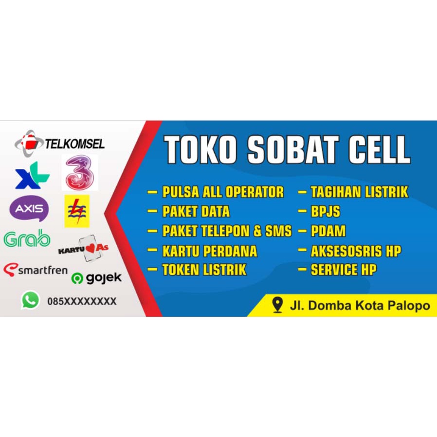 banner konter pulsa bebas desain