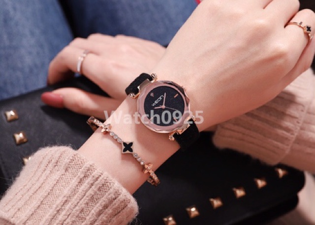 JAM TANGAN MURAH CEWEK QUARTZ ANALOG DESAIN BINTANG GAYA KOREA UNTUK WANITAWATCH SABUK MURAH W78