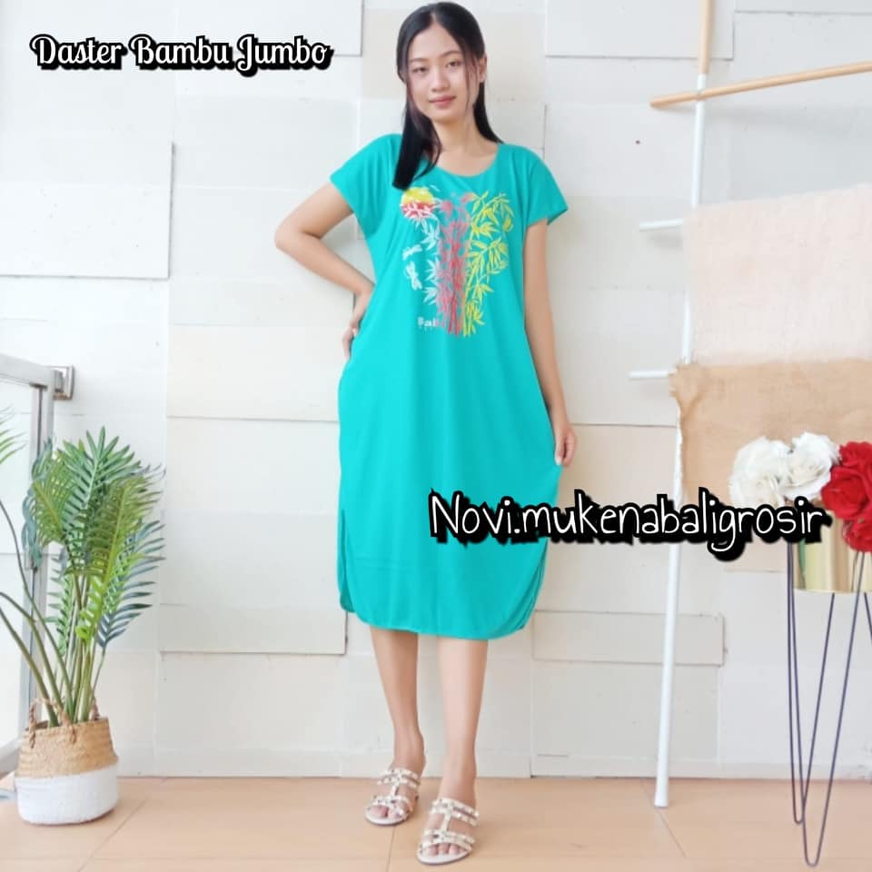 DASTER BAMBU JUMBO BALI KAIN HALUS-Toska G034