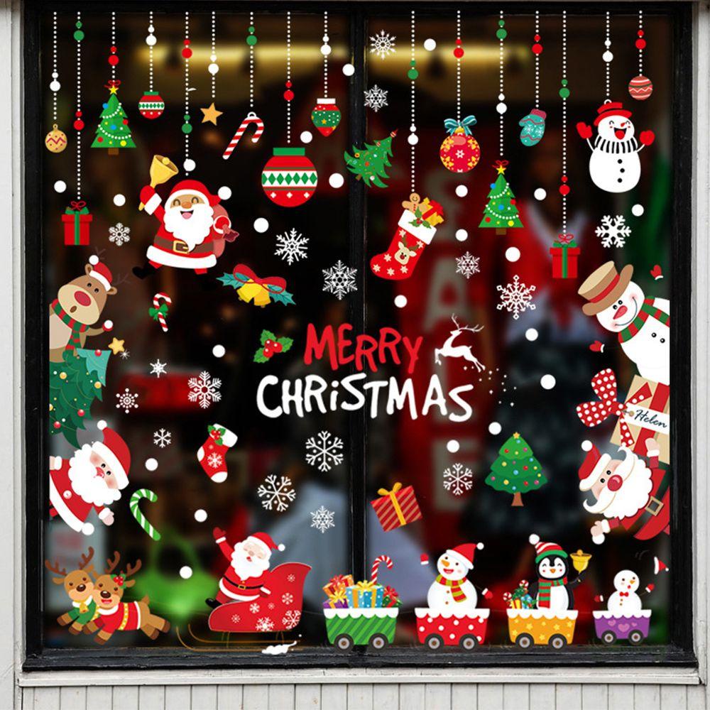 R-flower Wall Stiker Kartun Natal Tahun Baru Merry Christmas