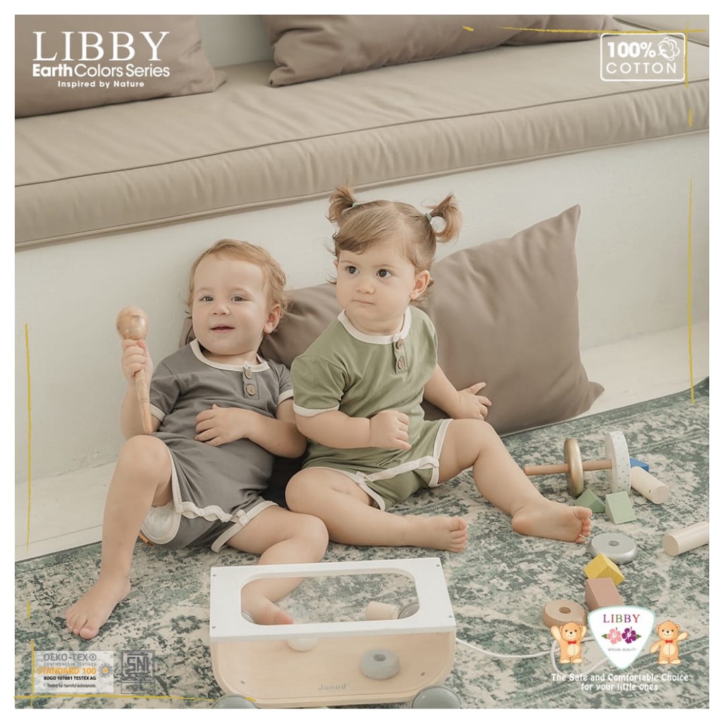 Lakuku - Libby Romper Segi 4 Flynn dan Ivy Ruffle Jumper Earth Series Cotton