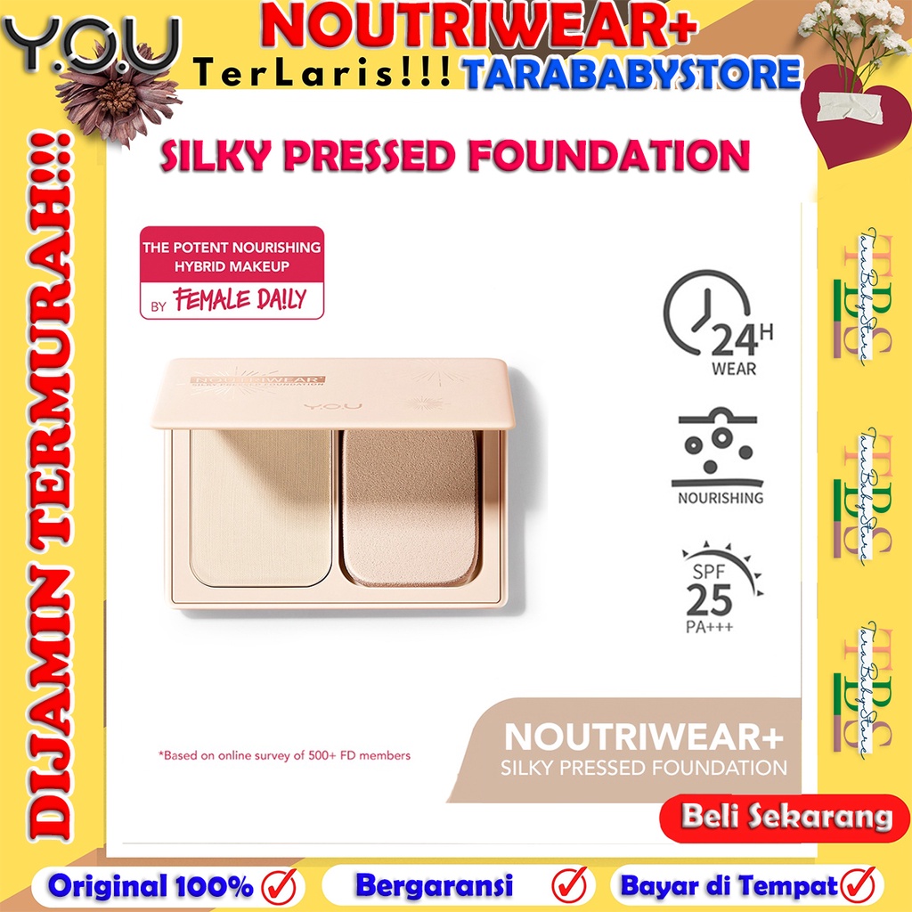 YOU NoutriWear+ Silky Pressed Foundation [Full Coverage | Oil Control &amp; Tahan Lama 24 Jam | Nourishing]