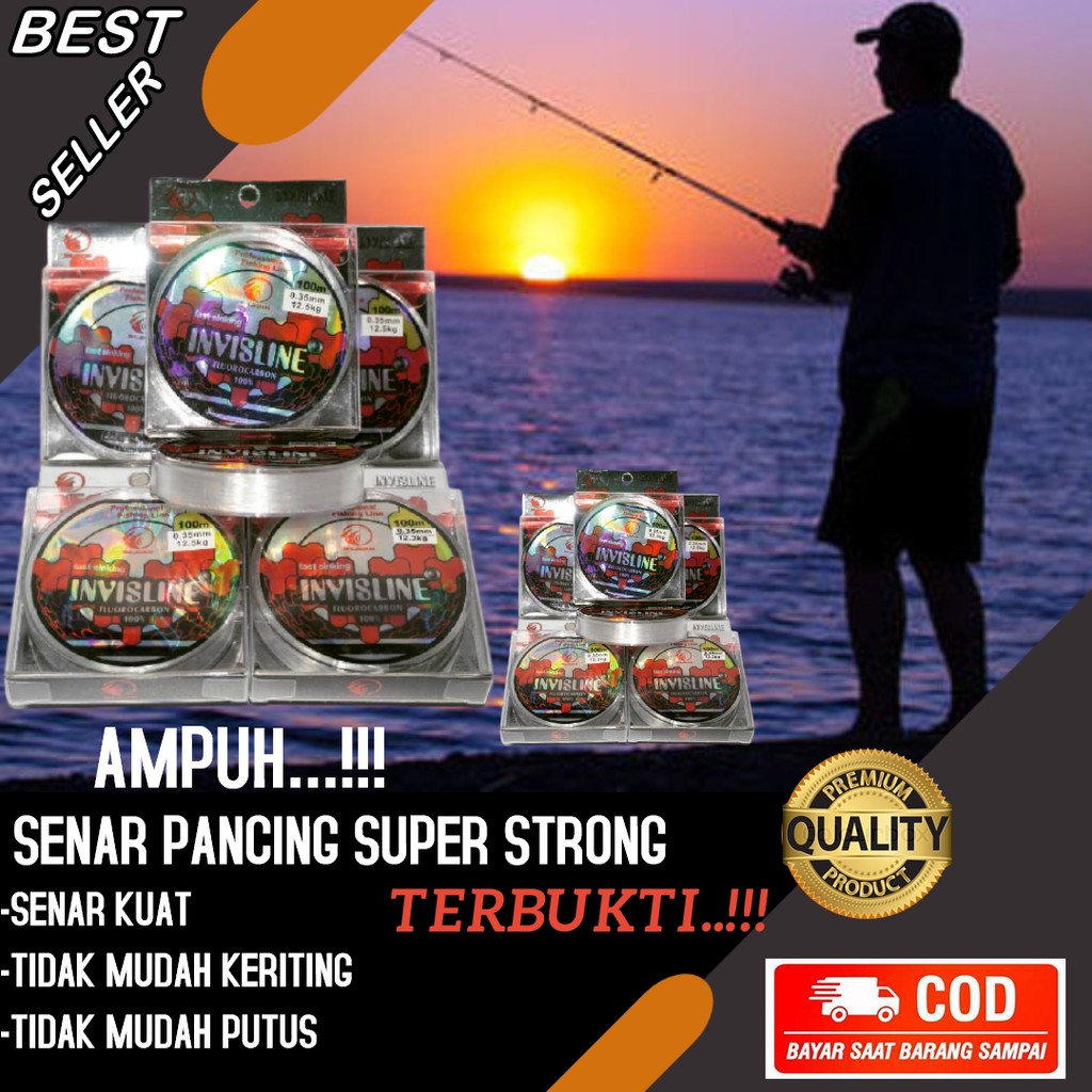 PROMO (CUCI GUDANG) SENAR PANCINGAN INVISLINE PREMIUM ORIGINAL SENAR PANCING KUAT ALAT PANCING MURAH