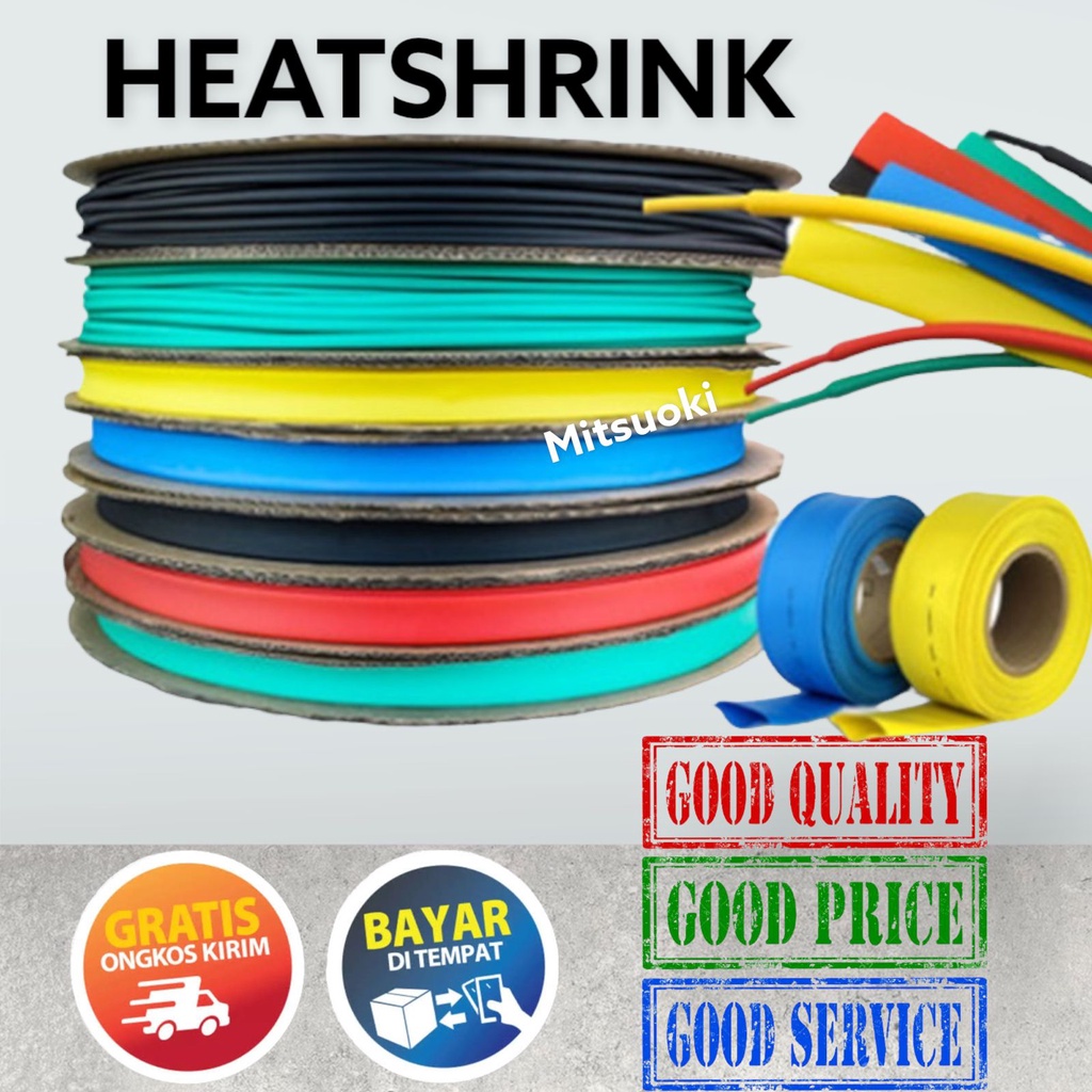 Isolasi Bakar Selang Bakar Kabel bakar/heatshrink 8mm/1meter