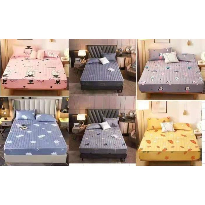 Bed Protector Waterproof Sprei Anti Air Debu Bayi Tungau Cover 180x200