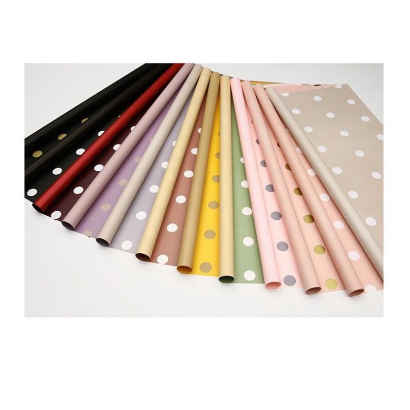 

FLOWER WRAPPING KERTAS BUNGA POLKADOT ECER