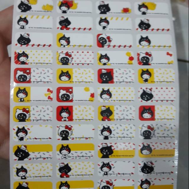 

label nama hello kitty kuning hitam
