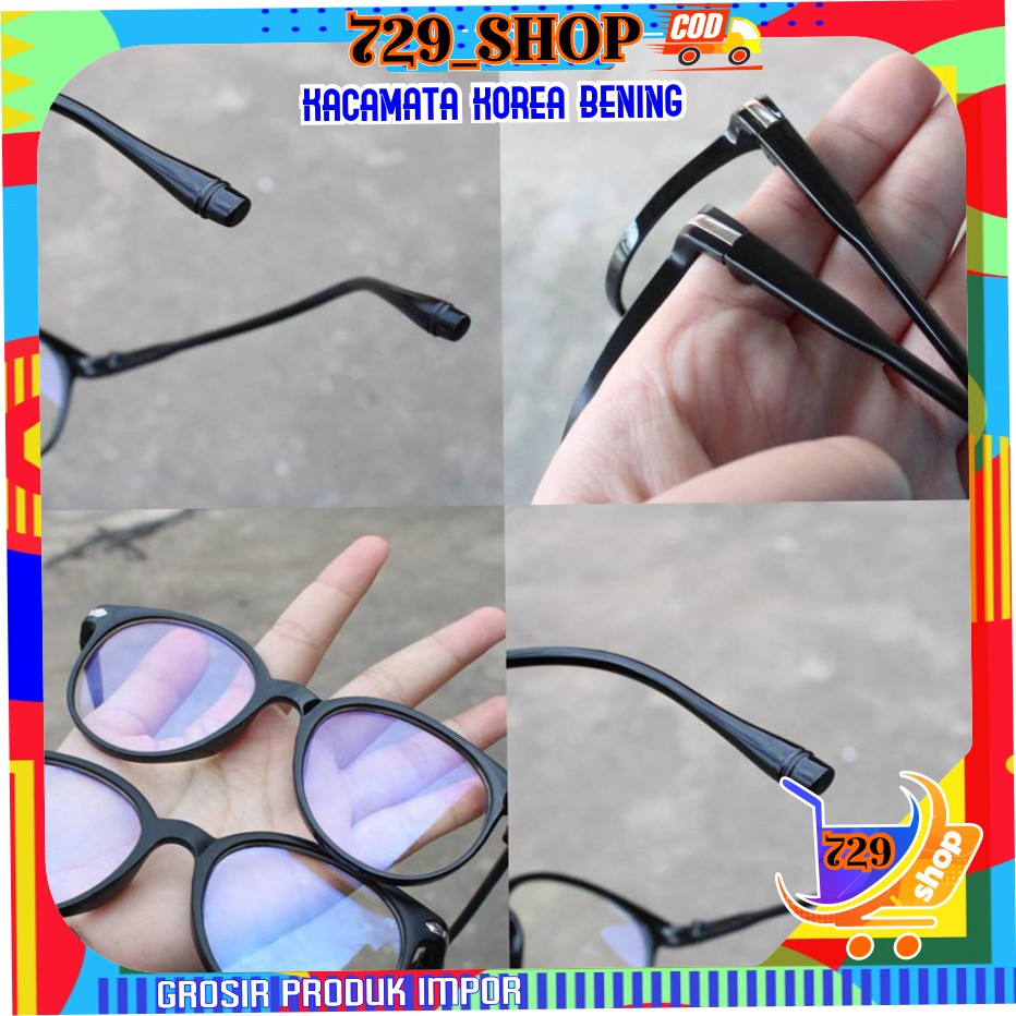 Kacamata Anti Radiasi Lensa Transparan Wanita Pria Frame Ringan / Sunglasses Import Korea / Kacamata Gaul Import Best Seller