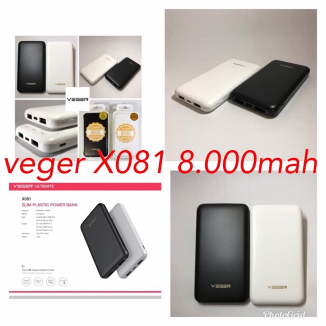 VEGER POWER BANK VEGER x081 8000mah real