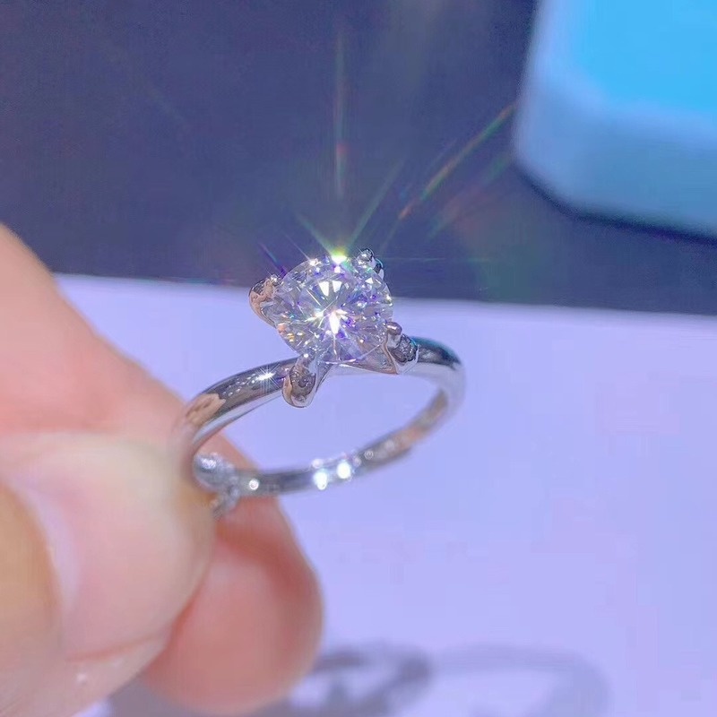 Cincin Model Terbuka Desain Api Aksen Berlian Gaya Simple