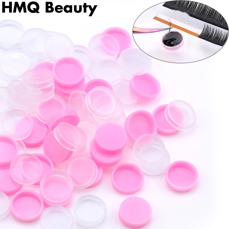 100 Pcs/bag Grafting eyelash glue cup Pink drop Lem delay cup top glue cup Alat Bulu Mata Kecantikan